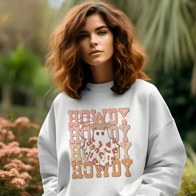 Western Country Ghost Howdy Cowboy Halloween Sweatshirt (Von Creator hochgeladen)
