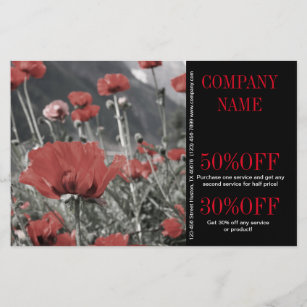 Western Country Red Poppe Florist Aromatherapie Flyer