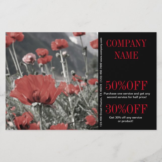 Western Country Red Poppe Florist Aromatherapie Flyer (Vorne)