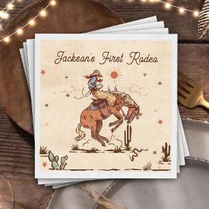 Western Country Rodeo Cowboy Birthday Paper Teller Serviette