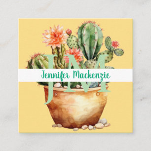 Western Country succulent Cacti Cactus Quadratische Visitenkarte