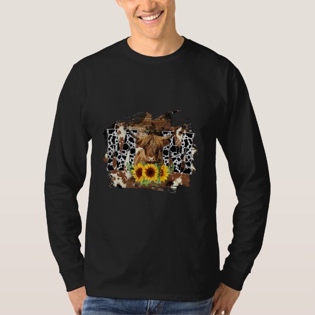 Western Country vibes Mom Cow Sunflowers Outfit Fo T-Shirt (Vorderseite)