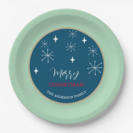 Western Country Village Schnee Weihnachten Pappteller