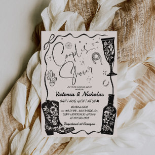 Western Couples Brautparty Einladung