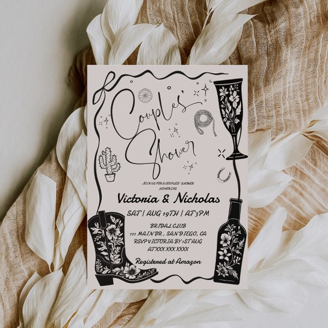 Western Couples Brautparty Einladung (Von Creator hochgeladen)