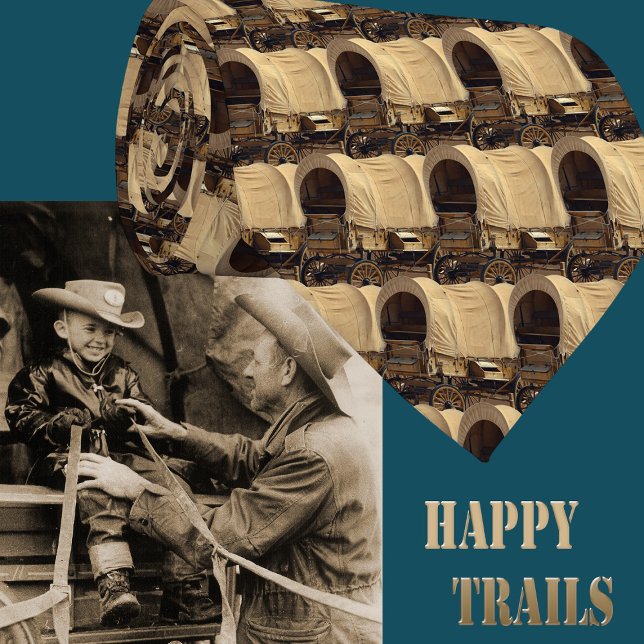 Western Covered Wagon Cowboy Trail Krawatte (Western necktie with multiple covered wagons.)