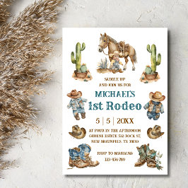 Western Cowboy 1. Rodeo Junge 1. Geburtstag Einladung