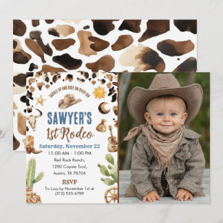 Western Cowboy “1st Rodeo” Birthday Invitation Einladung