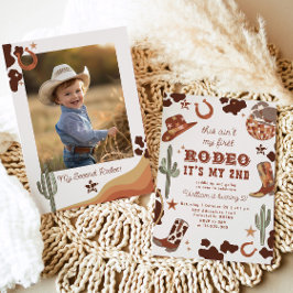 Western Cowboy 2. Rodeo Foto Geburtstagsparty Einladung