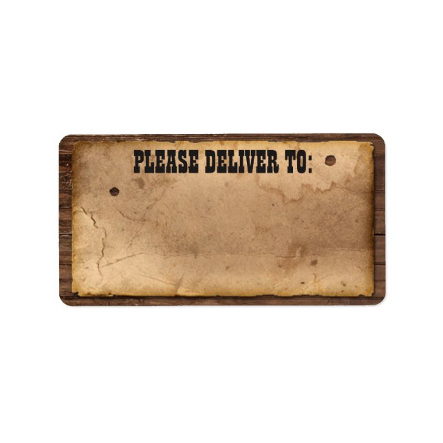 Western Cowboy-Adressetikett Adressaufkleber (Vorne)