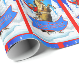 Western-Cowboy auf Pferdefrohen Weihnachten Geschenkpapier