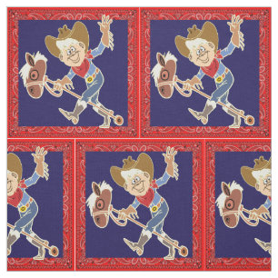 Western Cowboy auf Stick Horde Bandana Trimm Stoff