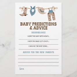 Western Cowboy Baby Duschberatung und Vorhersagen Flyer