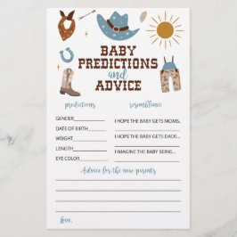 Western Cowboy Baby Duschberatung und Vorhersagen Flyer