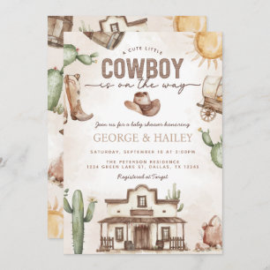 Western Cowboy Baby Dusche Einladung