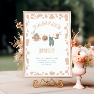 Western Cowboy Baby Dusche Schnuller Jagd Poster