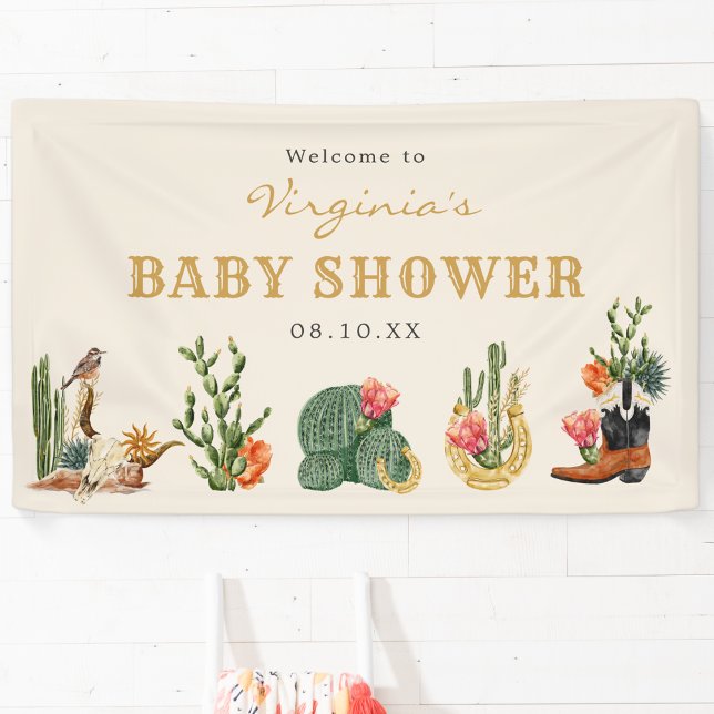Western Cowboy Baby Dusche Willkommen Banner (Western Cowboy Baby Shower Welcome Banner by Painted Paperie
)