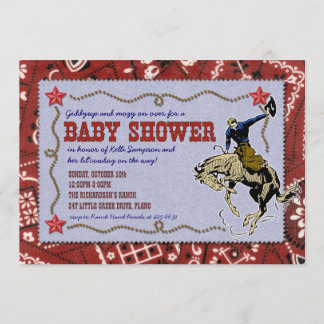 Western-Cowboy-Baby-Duschen-Einladung Einladung