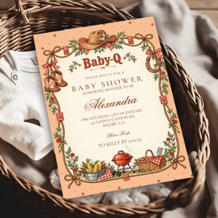 Western Cowboy Baby-Q Baby Shower Einladung