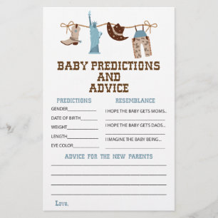Western Cowboy Baby Shower Ratschläge und Vorhersa Flyer