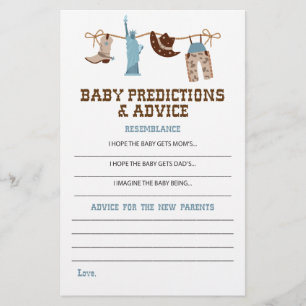 Western Cowboy Baby Shower Ratschläge und Vorhersa Flyer