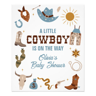 Western Cowboy Baby Shower Schild