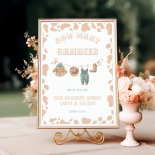 Western Cowboy Baby Shower - Wie viele Süßigkeiten Poster