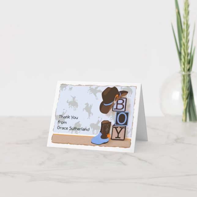 Western Cowboy Babydusche Danke (Vorderseite)