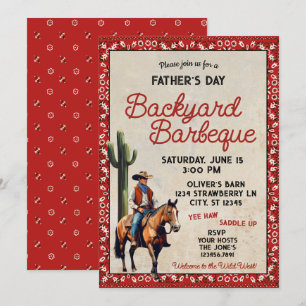 Western Cowboy Barbeque zum Vater Einladung