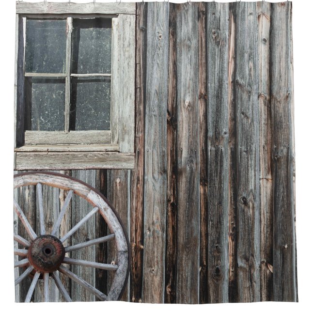 Western Cowboy Barn Duschvorhang (Vorderseite)