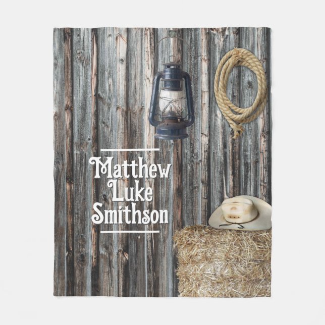 Western Cowboy Barn Fleecedecke (Vorderseite)