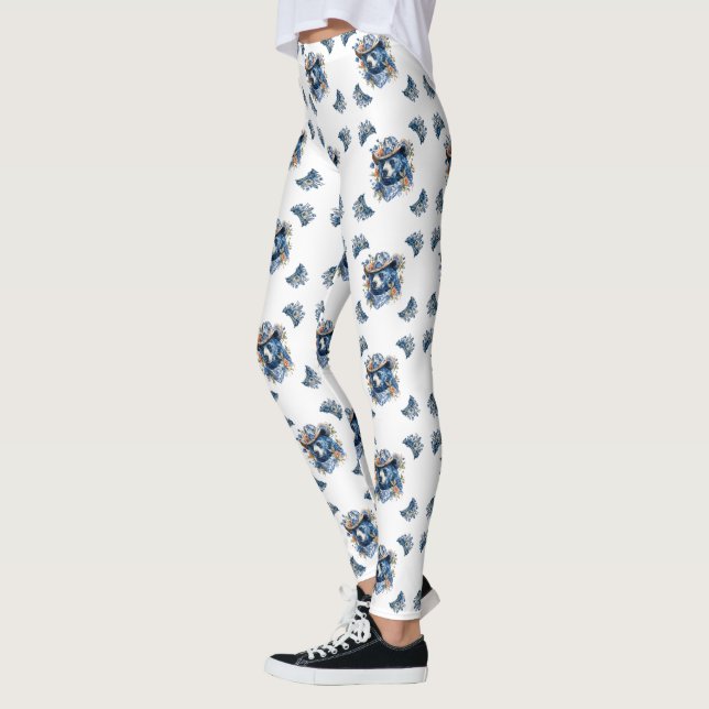 Western Cowboy Bear - Blue Bear with Floral Bandan Leggings (Links)