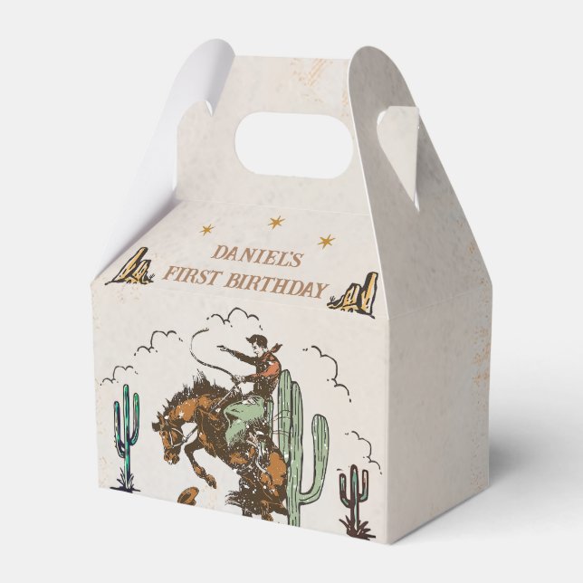 Western Cowboy Birthday Party Gefälligkeitsbox Geschenkschachtel (Vorderseite)