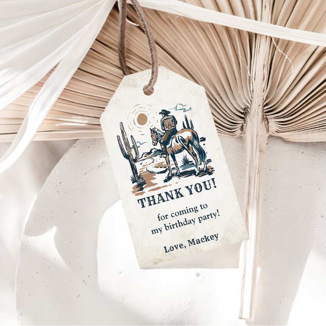 Western Cowboy Birthday Party Geschenkanhänger (Von Creator hochgeladen)