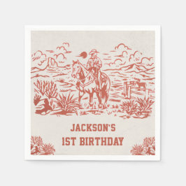 Western Cowboy Birthday Party Napkins Serviette