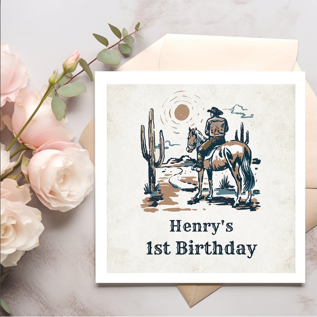 Western Cowboy Birthday Party Serviette (Von Creator hochgeladen)