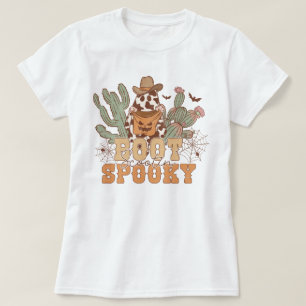 Western Cowboy Boot Scootin Spooky Halloween T-Shirt