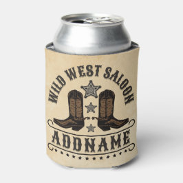 Western Cowboy Boots ADD NAME Sheriff Spurs Saloon Dosenkühler