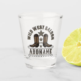 Western Cowboy Boots ADD NAME Sheriff Spurs Saloon Schnapsglas