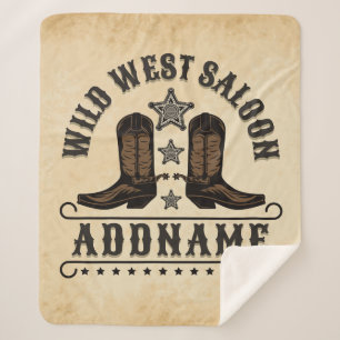 Western Cowboy Boots ADD NAME Sheriff Spurs Saloon Sherpadecke