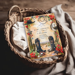 Western Cowboy Boots Baby Shower Einladung