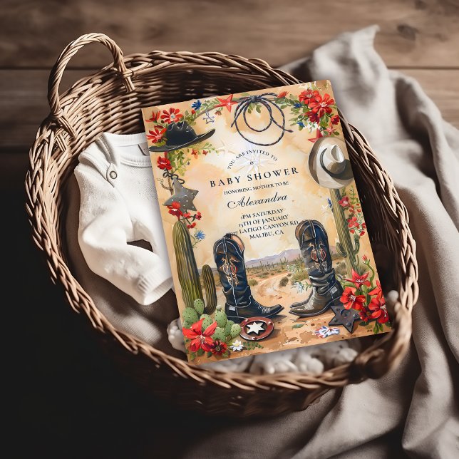 Western Cowboy Boots Baby Shower Einladung (Von Creator hochgeladen)