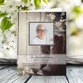 Western Cowboy Boots BeerdigungsGedenkfeier Beilei Dankeskarte