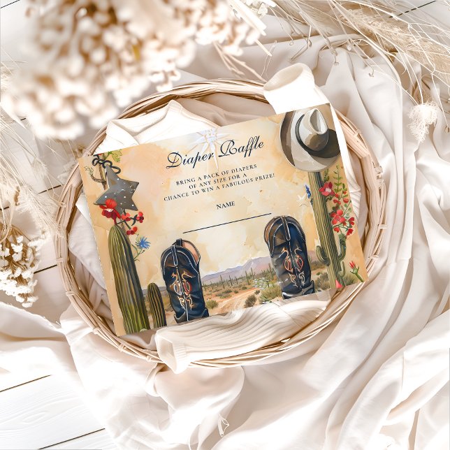 Western Cowboy Boots Diapper Raffle Begleitkarte (Von Creator hochgeladen)