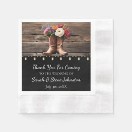 Western Cowboy Boots Floral Elegant Mason Jar Serviette