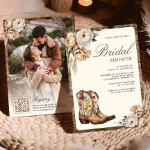 Western Cowboy Boots Foto QR Code Brautparty