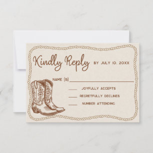 Western Cowboy Boots Lässig nur Liebe Hochzeit RSVP Karte