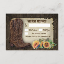 Western Cowboy Boots Sonnenblumen Hochzeitskarten 