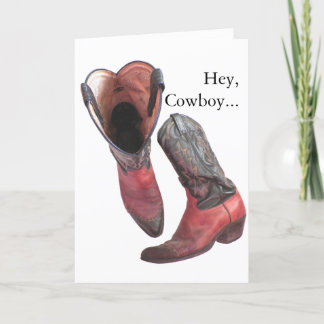 Western Cowboy Boots Valentine Feiertagskarte