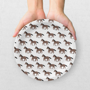 Western Cowboy Boy Baby Shower Pferde-Papierteller Pappteller